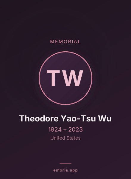 Memorial portrait of Theodore Yao-Tsu Wu