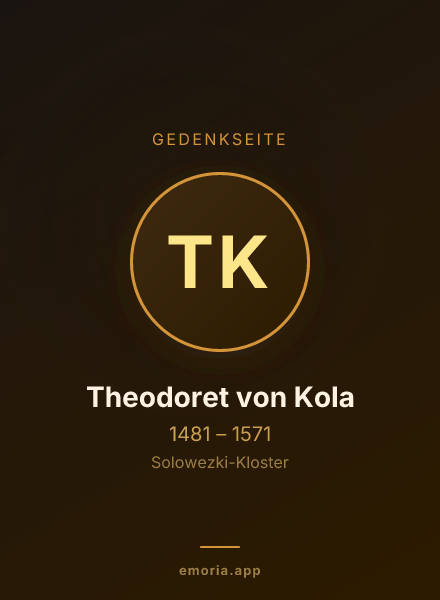 Gedenkportrait von Theodoret von Kola