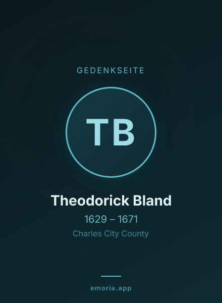Gedenkportrait von Theodorick Bland