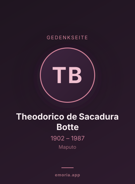Gedenkportrait von Theodorico de Sacadura Botte