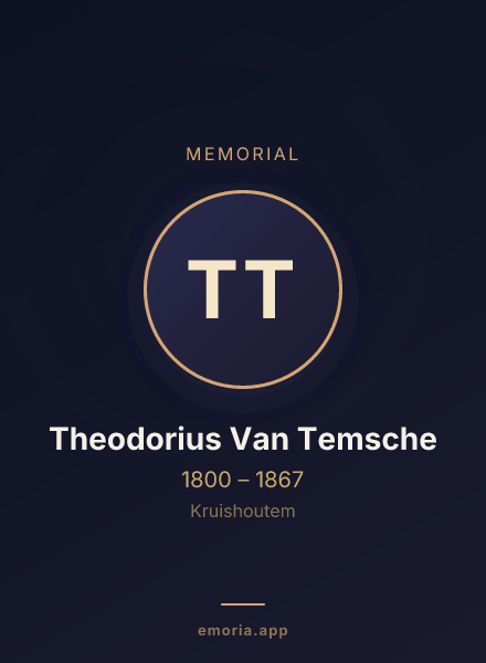 Memorial portrait of Theodorius Van Temsche