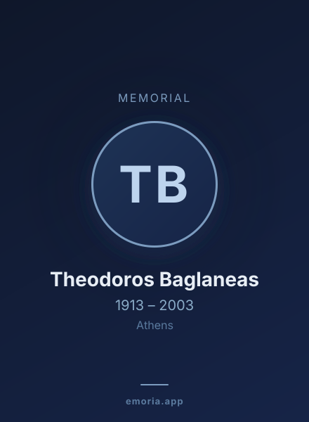 Memorial portrait of Theodoros Baglaneas
