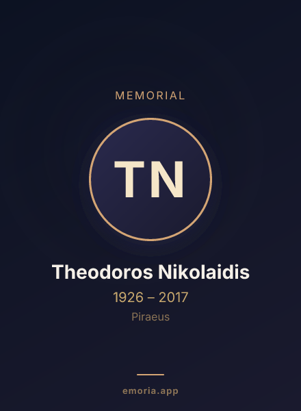 Memorial portrait of Theodoros Nikolaidis