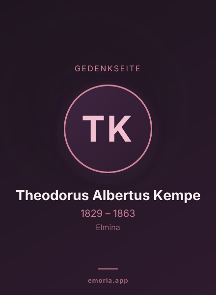 Gedenkportrait von Theodorus Albertus Kempe