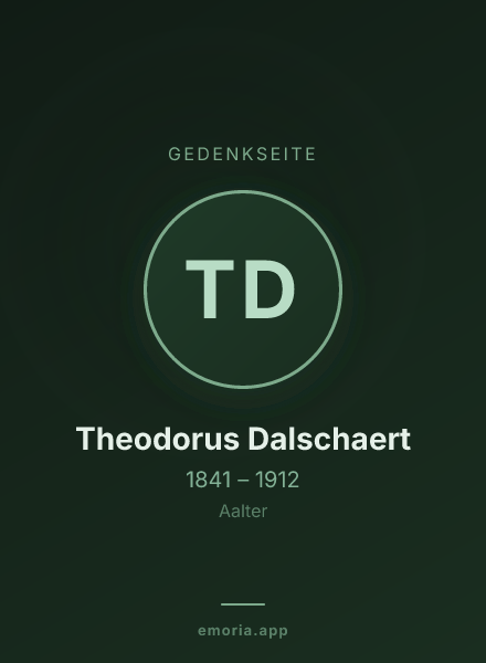 Gedenkportrait von Theodorus Dalschaert