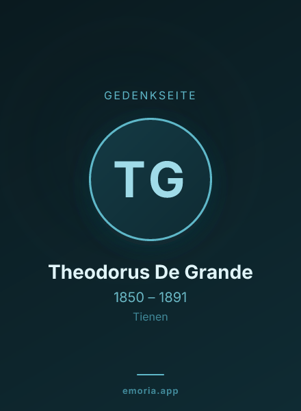Gedenkportrait von Theodorus De Grande