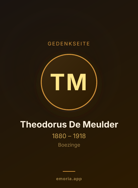 Gedenkportrait von Theodorus De Meulder