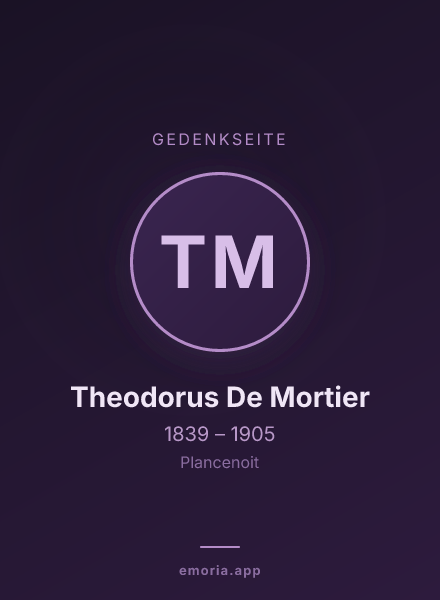 Gedenkportrait von Theodorus De Mortier