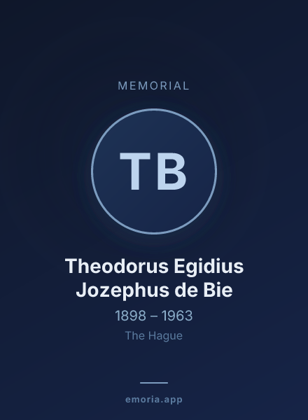 Memorial portrait of Theodorus Egidius Jozephus de Bie