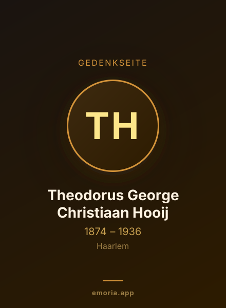 Gedenkportrait von Theodorus George Christiaan Hooij