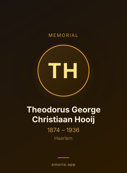 Memorial portrait of Theodorus George Christiaan Hooij