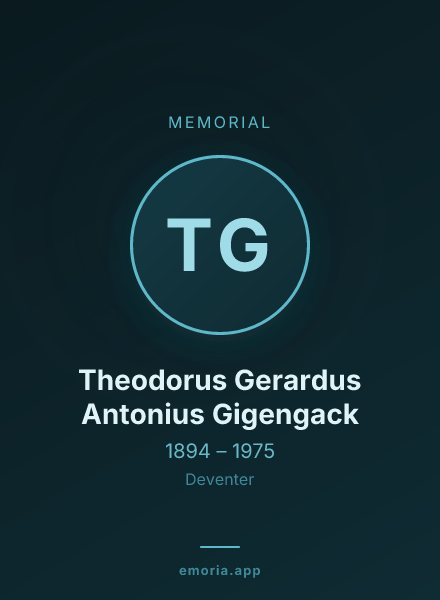 Memorial portrait of Theodorus Gerardus Antonius Gigengack