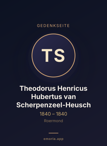 Gedenkportrait von Theodorus Henricus Hubertus van Scherpenzeel-Heusch
