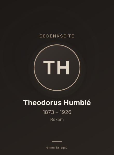 Gedenkportrait von Theodorus Humblé