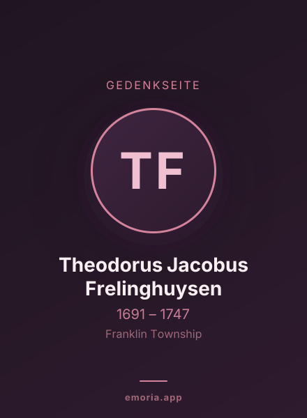 Gedenkportrait von Theodorus Jacobus Frelinghuysen