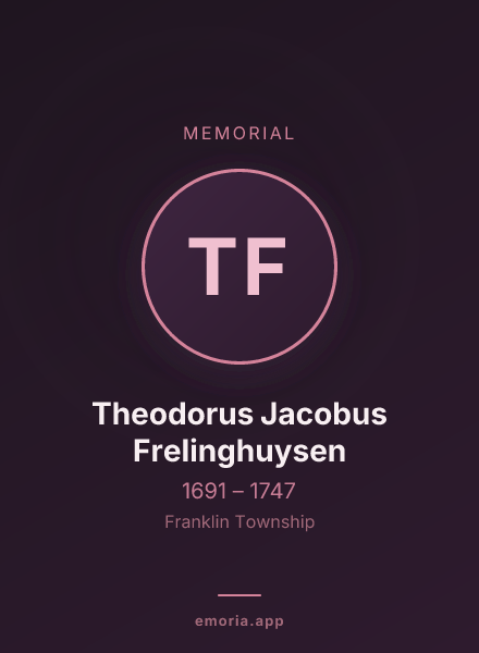 Memorial portrait of Theodorus Jacobus Frelinghuysen