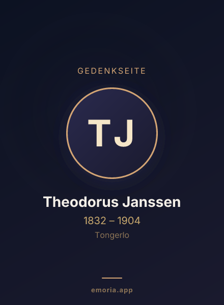 Gedenkportrait von Theodorus Janssen
