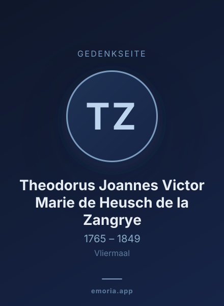 Gedenkportrait von Theodorus Joannes Victor Marie de Heusch de la Zangrye