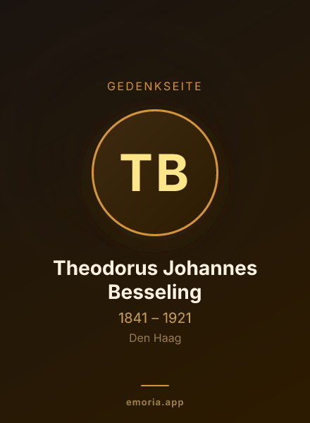 Gedenkportrait von Theodorus Johannes Besseling