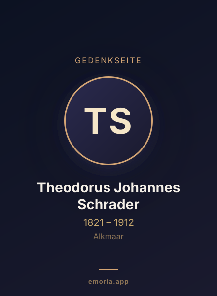 Gedenkportrait von Theodorus Johannes Schrader
