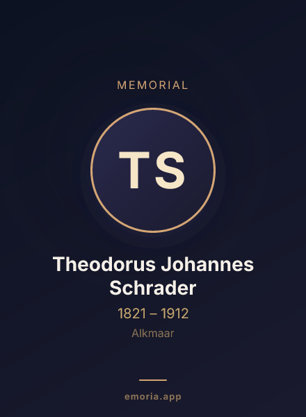 Memorial portrait of Theodorus Johannes Schrader