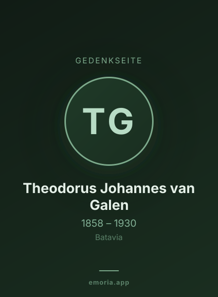 Gedenkportrait von Theodorus Johannes van Galen