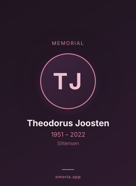 Memorial portrait of Theodorus Joosten