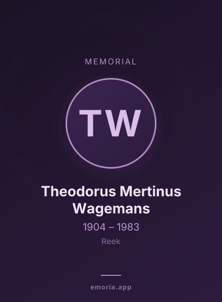 Memorial portrait of Theodorus Mertinus Wagemans