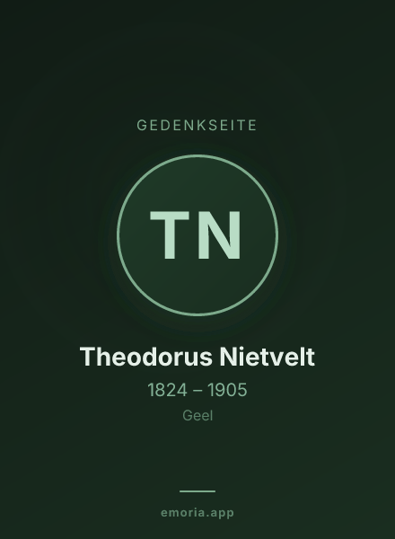 Gedenkportrait von Theodorus Nietvelt