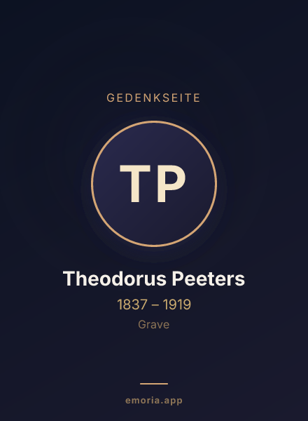 Gedenkportrait von Theodorus Peeters