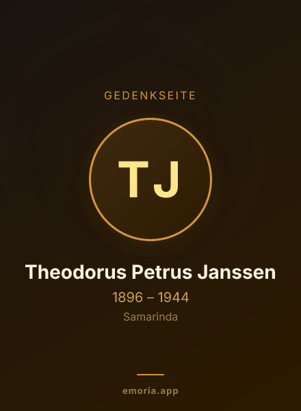 Gedenkportrait von Theodorus Petrus Janssen