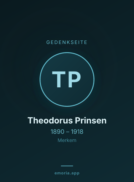Gedenkportrait von Theodorus Prinsen