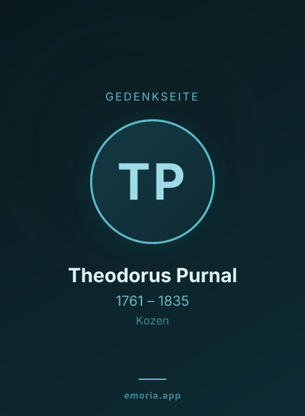 Gedenkportrait von Theodorus Purnal