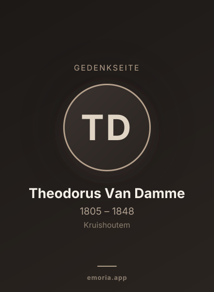 Gedenkportrait von Theodorus Van Damme