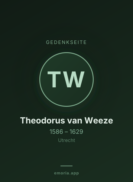 Gedenkportrait von Theodorus van Weeze
