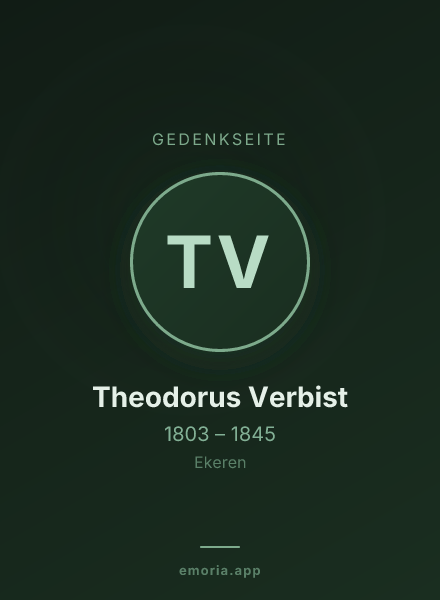 Gedenkportrait von Theodorus Verbist