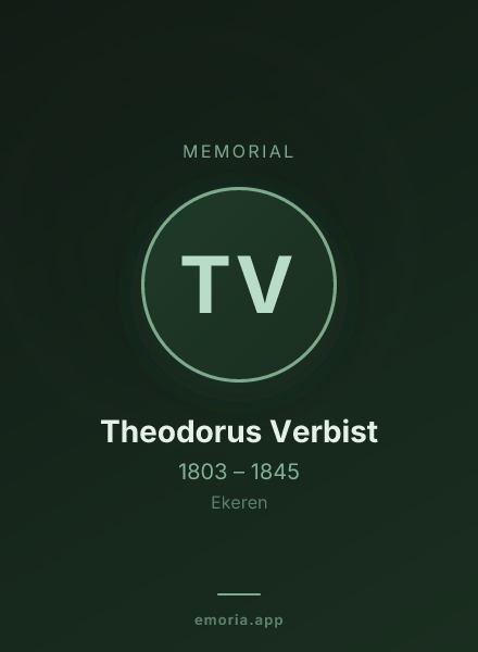 Memorial portrait of Theodorus Verbist