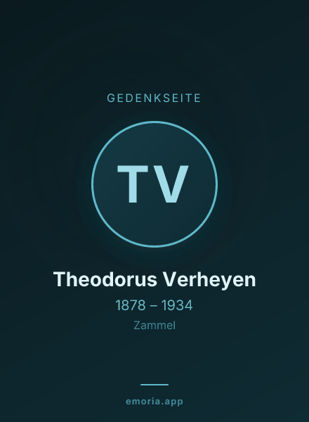 Gedenkportrait von Theodorus Verheyen