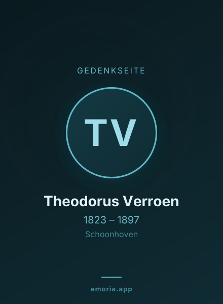 Gedenkportrait von Theodorus Verroen