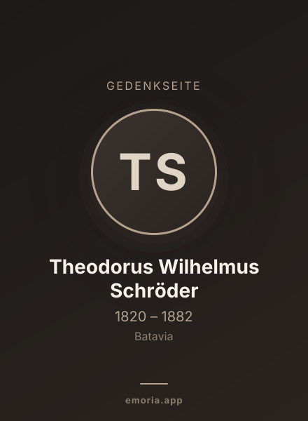 Gedenkportrait von Theodorus Wilhelmus Schröder