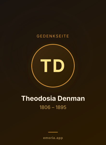 Gedenkportrait von Theodosia Denman