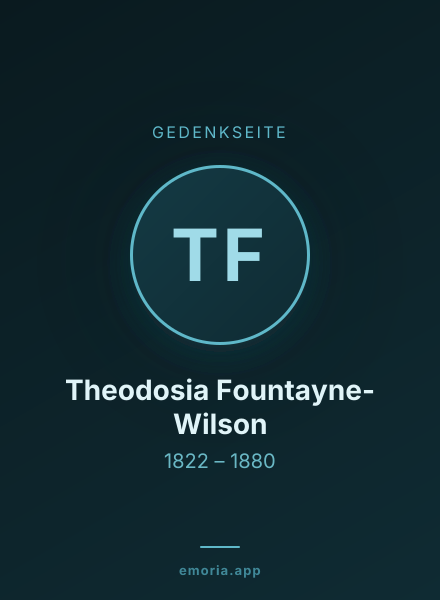 Gedenkportrait von Theodosia Fountayne-Wilson
