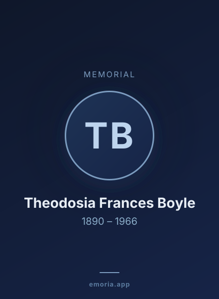 Memorial portrait of Theodosia Frances Boyle