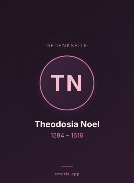 Gedenkportrait von Theodosia Noel