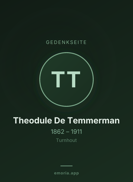 Gedenkportrait von Theodule De Temmerman