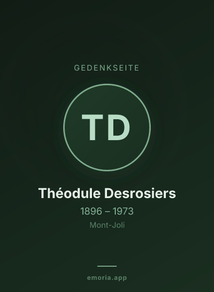 Gedenkportrait von Théodule Desrosiers
