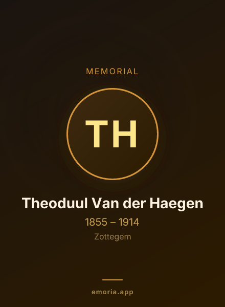Memorial portrait of Theoduul Van der Haegen