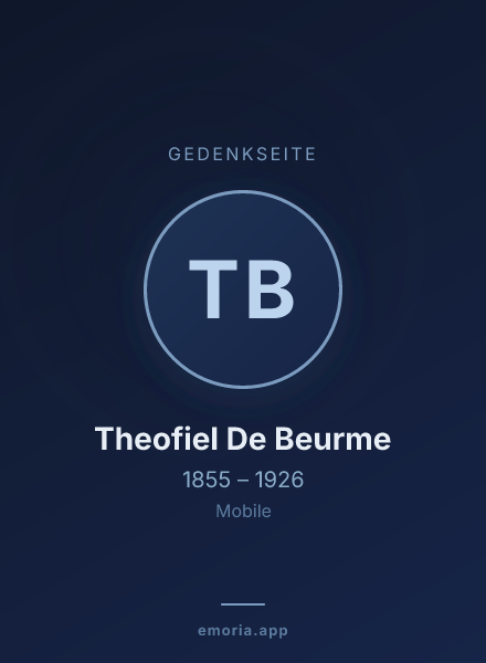 Gedenkportrait von Theofiel De Beurme