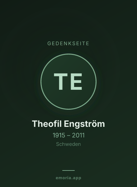 Gedenkportrait von Theofil Engström