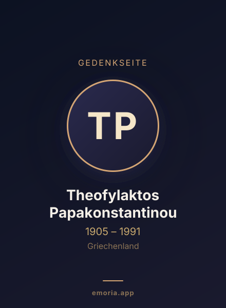 Gedenkportrait von Theofylaktos Papakonstantinou